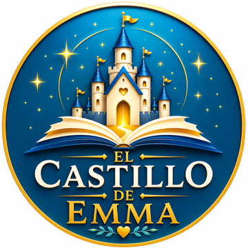 Logo de El Castillo de Emma: un castillo sobre un libro abierto bajo un cielo de estrellas